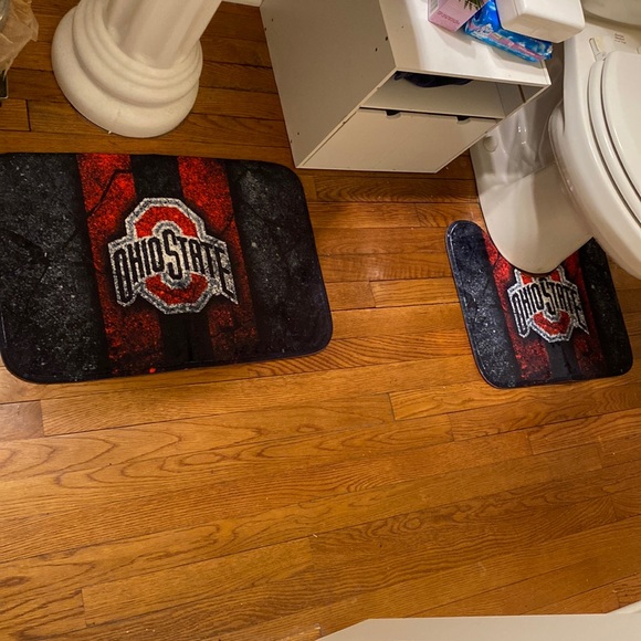 Ohio state buckeyes bathroom toilet rug set of two - Picture 1 of 6
